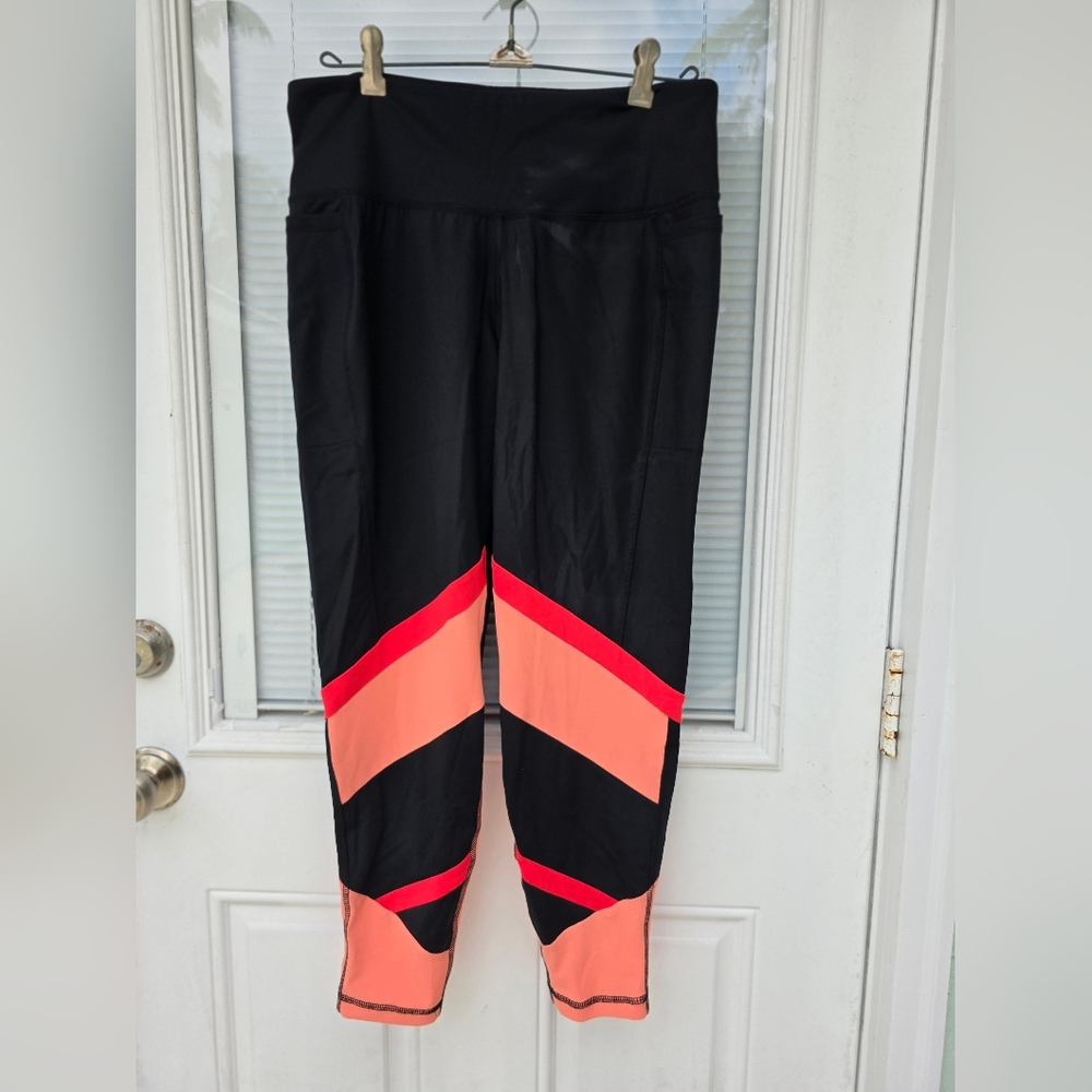 Livi Active Black and Orange Leggings